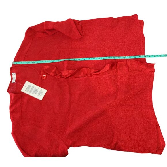 MASAI Cardigan Jacket Red Juna A Shape Satin Ruffle Detail XL NWT - Picture 6 of 13